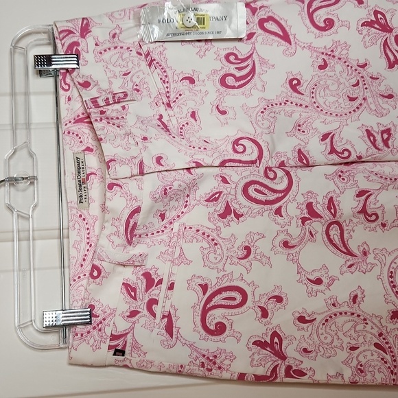 Polo Jeans Company Pink White Paisley Crop Pants Size 6 NWT - Picture 4 of 13